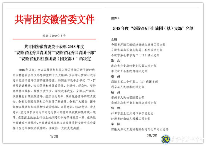 合肥七中高二（12）班團(tuán)支部榮獲“安徽省五四紅旗團(tuán)支部”榮譽(yù)稱(chēng)號(hào)(圖1)