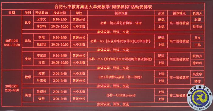 合肥七中教育集團第四屆大單元教學(xué)英語同課異構(gòu)活動(圖1)